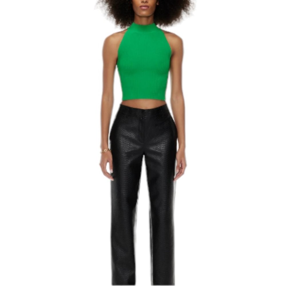 Aritzia Babaton Sculpt Knit Mockneck Halter Top, Ribbed Halter Top.